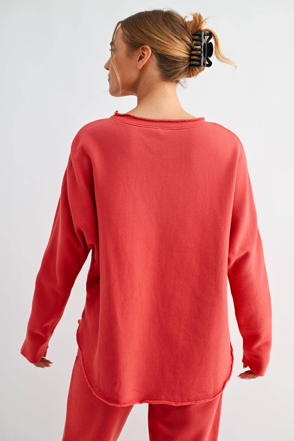 Malibu Heritage Long Sleeve Dolman Top: BLUSHED BRICK