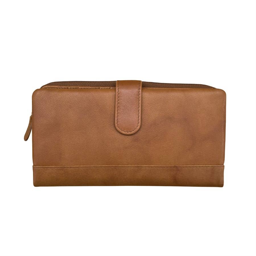 Leather Smartphone Wallet-Antique Saddle