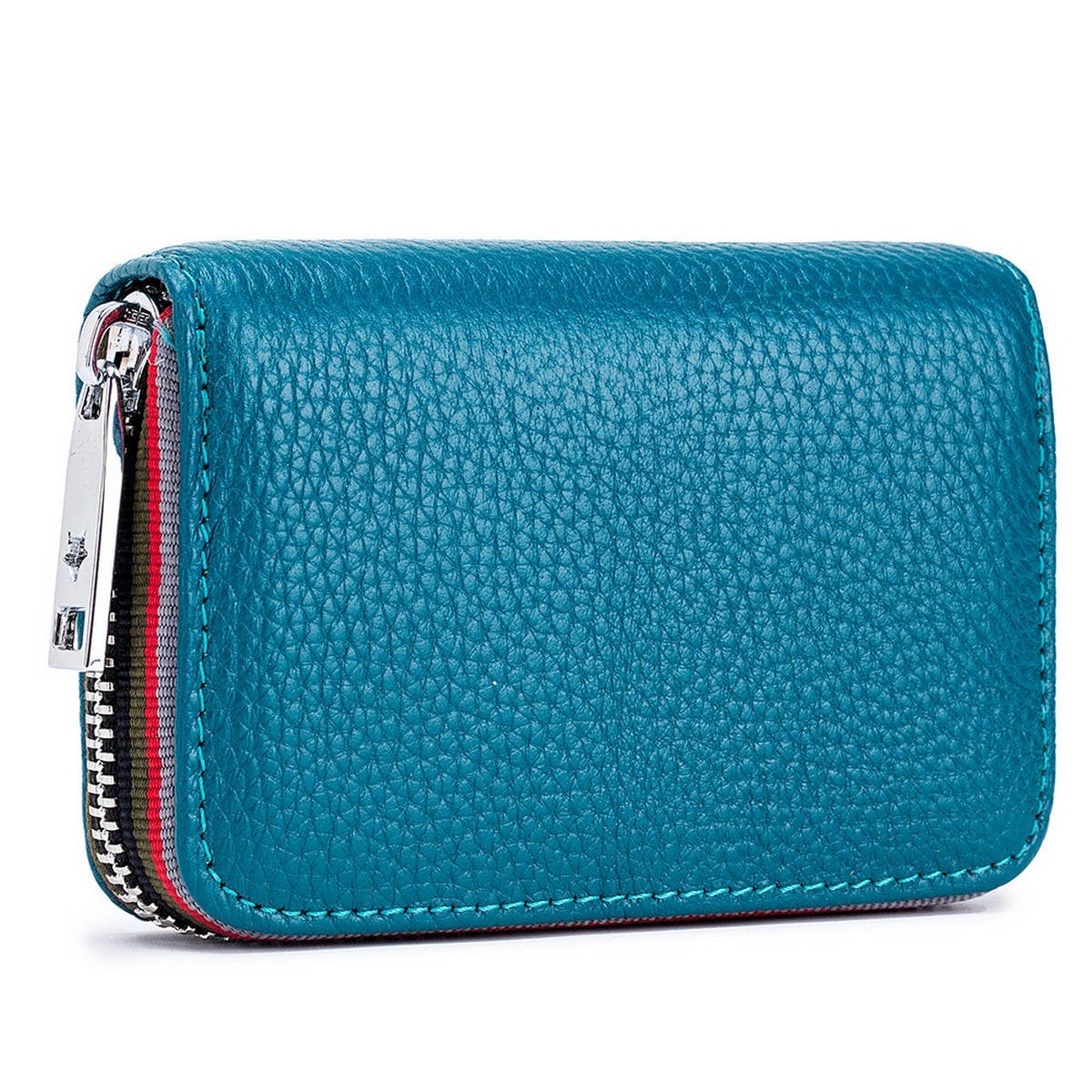 TOP LAYER COWHIDE ZIPPER GENUINE LEATHE CARD HOLDER