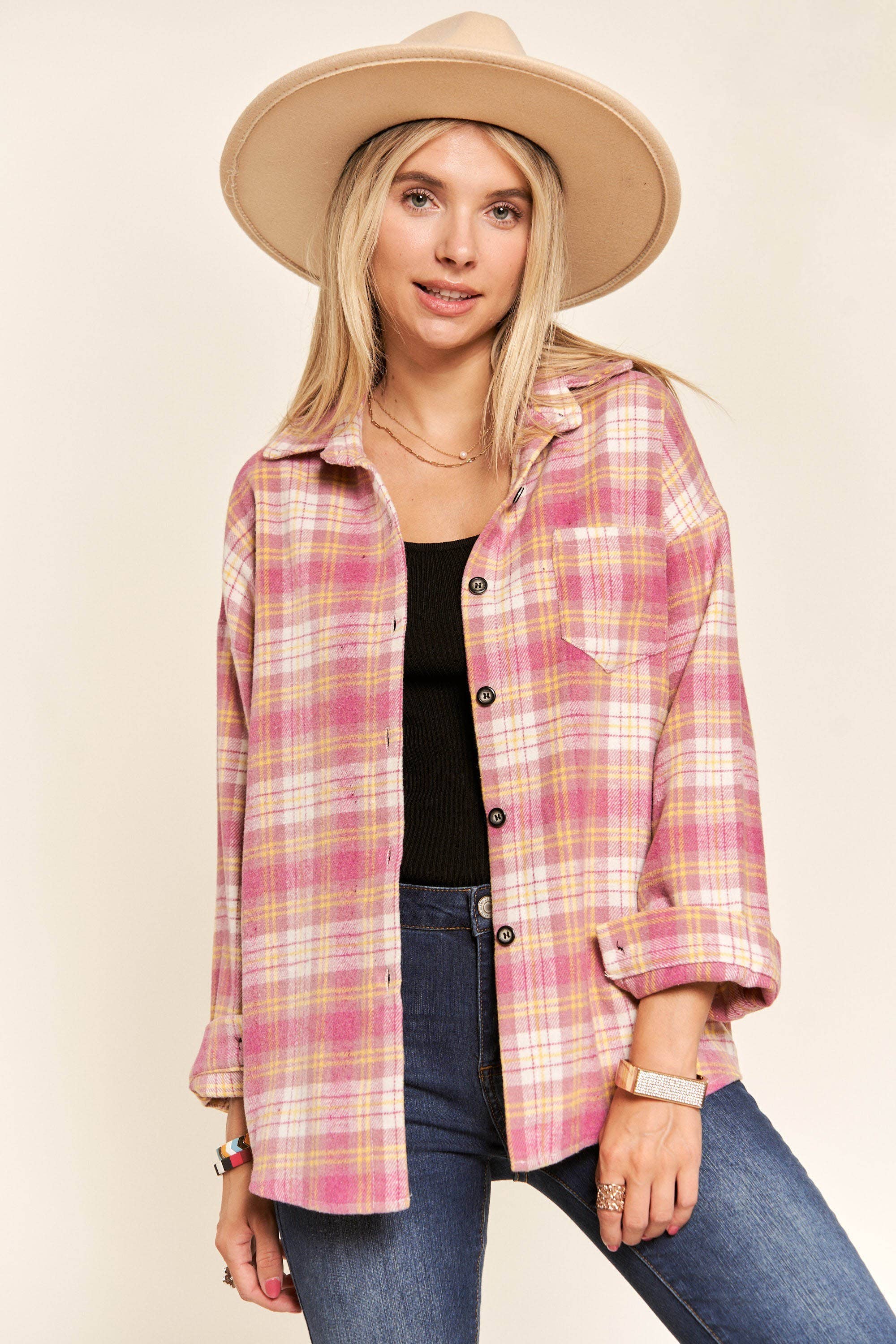 LONG SLEEVE PLAID BUTTON DOWN SHIRT