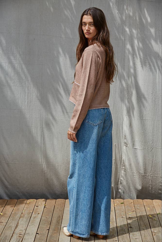 Knit Sweater Buttondown Long Sleeve Cardigan