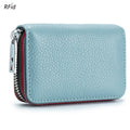 TOP LAYER COWHIDE ZIPPER GENUINE LEATHE CARD HOLDER