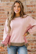 Lina Waffle Patchwork Oversize Sweatshirt