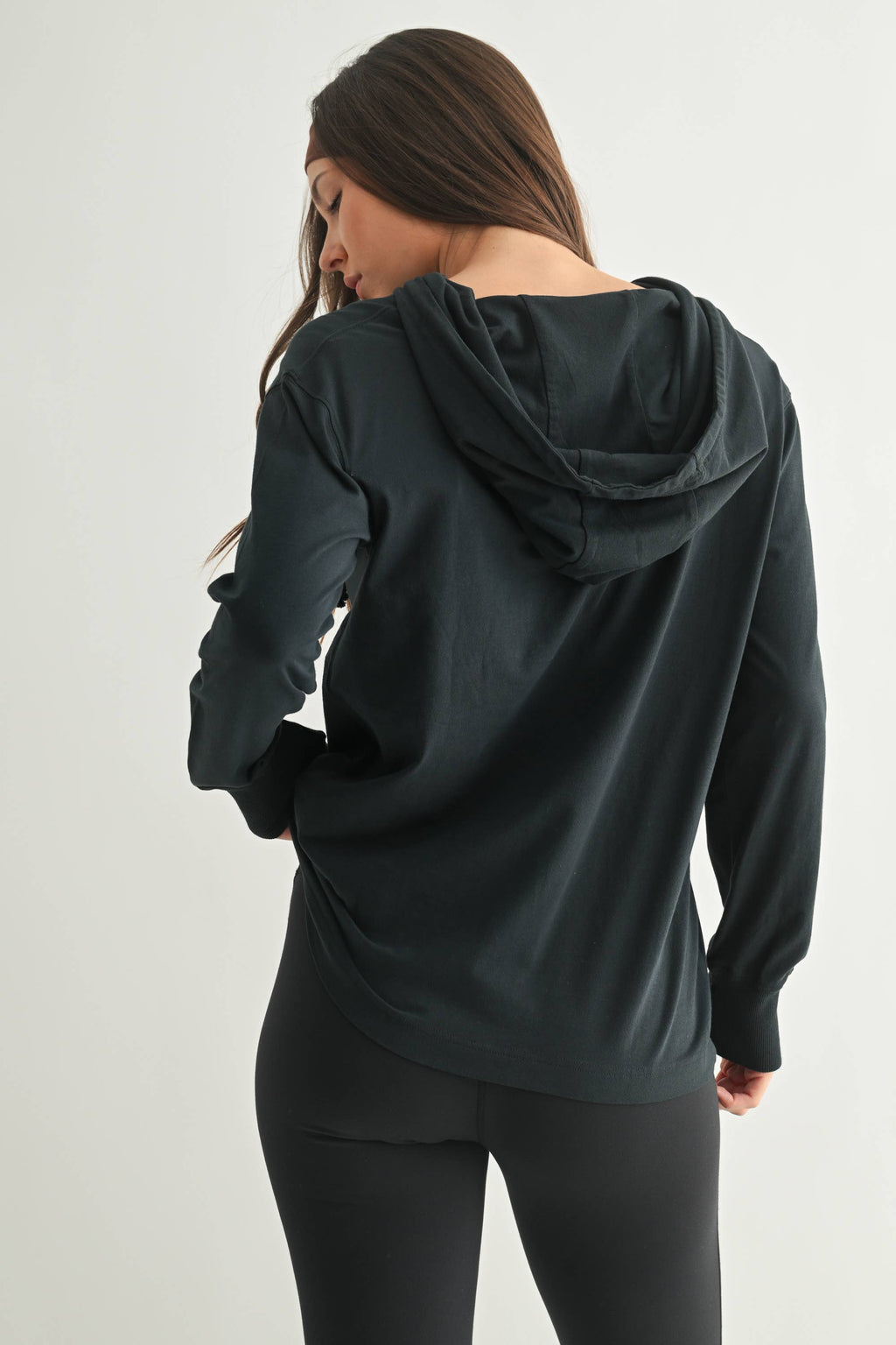 Ridgeline Pima Cotton Henley Hoodie: DEEP NAVY