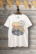 Route 66 Vintage Road Sign Graphic Mineral Wash Relaxed Tee