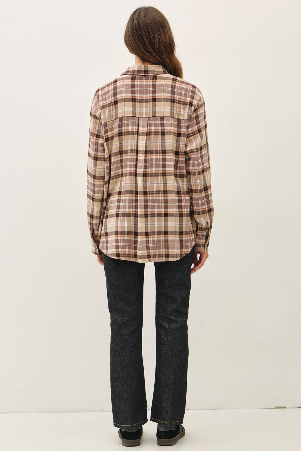 OVERSIZED FLANNEL SHIRT-Taupe