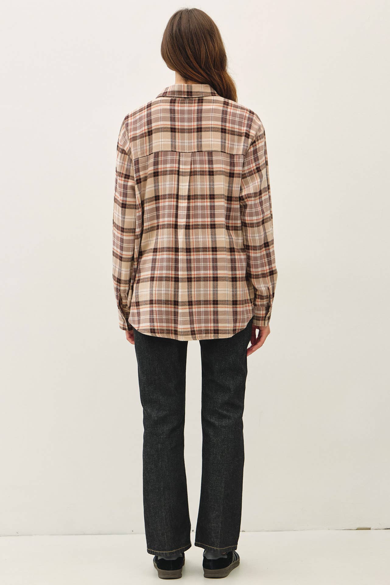 OVERSIZED FLANNEL SHIRT-Taupe