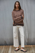Knit Sweater Multi Color Striped Long Sleeve