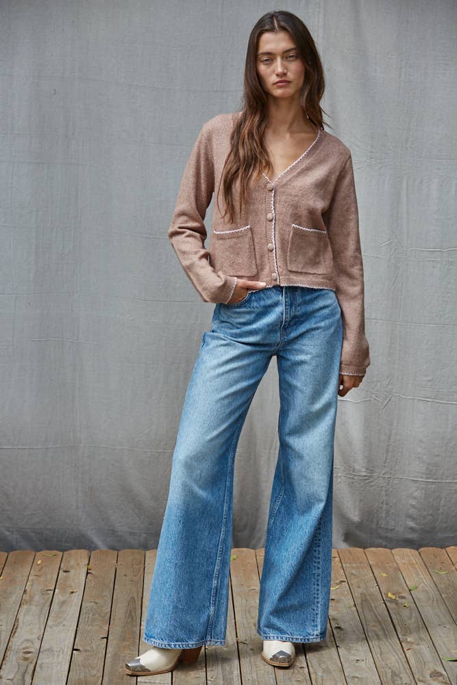 Knit Sweater Buttondown Long Sleeve Cardigan