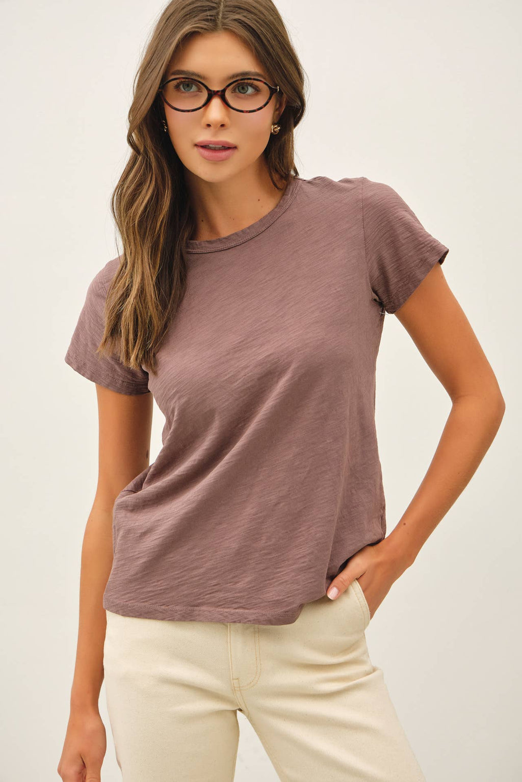 NEW SHADE-GARMENT DYED COTTON SLUB TEE