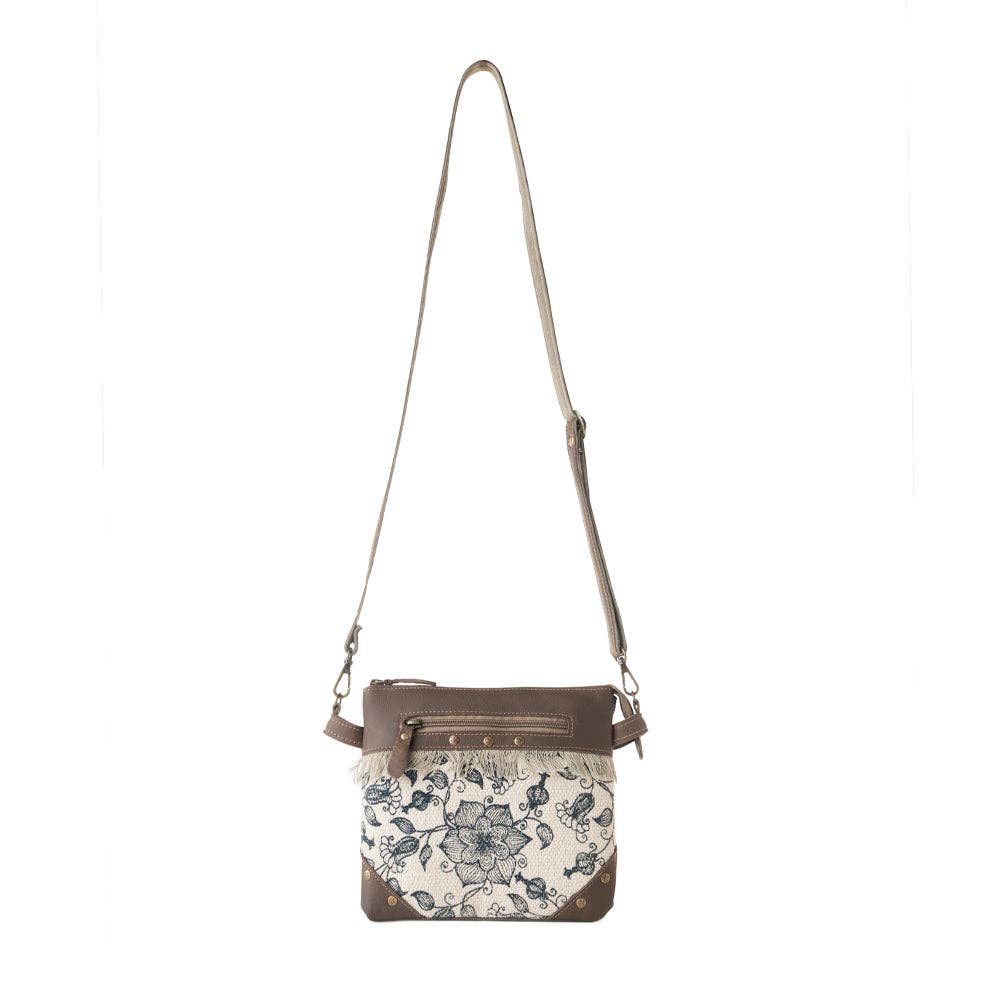 Inkwild Vintage Crossbody Bag for Women in ivory with fringe detail