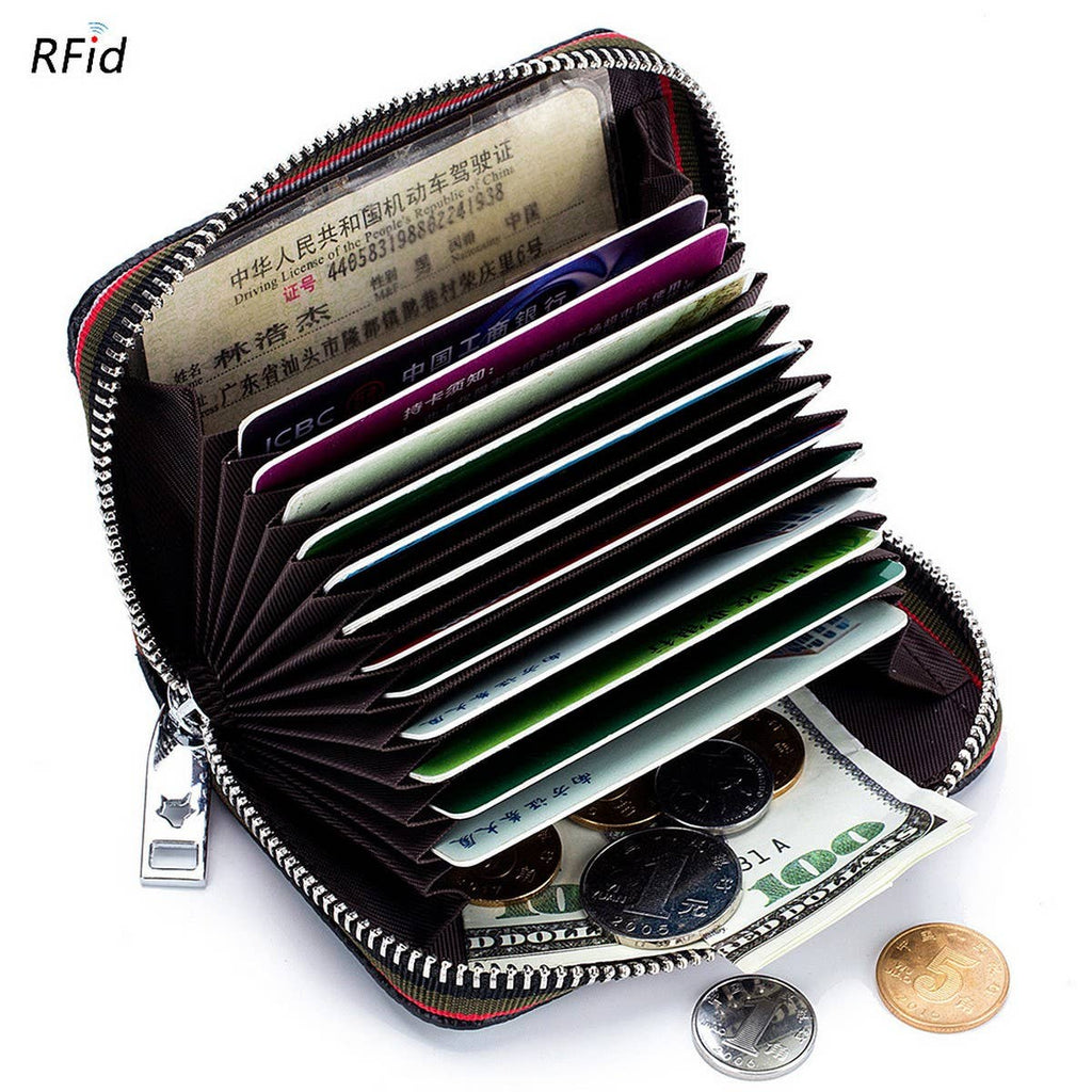 TOP LAYER COWHIDE ZIPPER GENUINE LEATHE CARD HOLDER