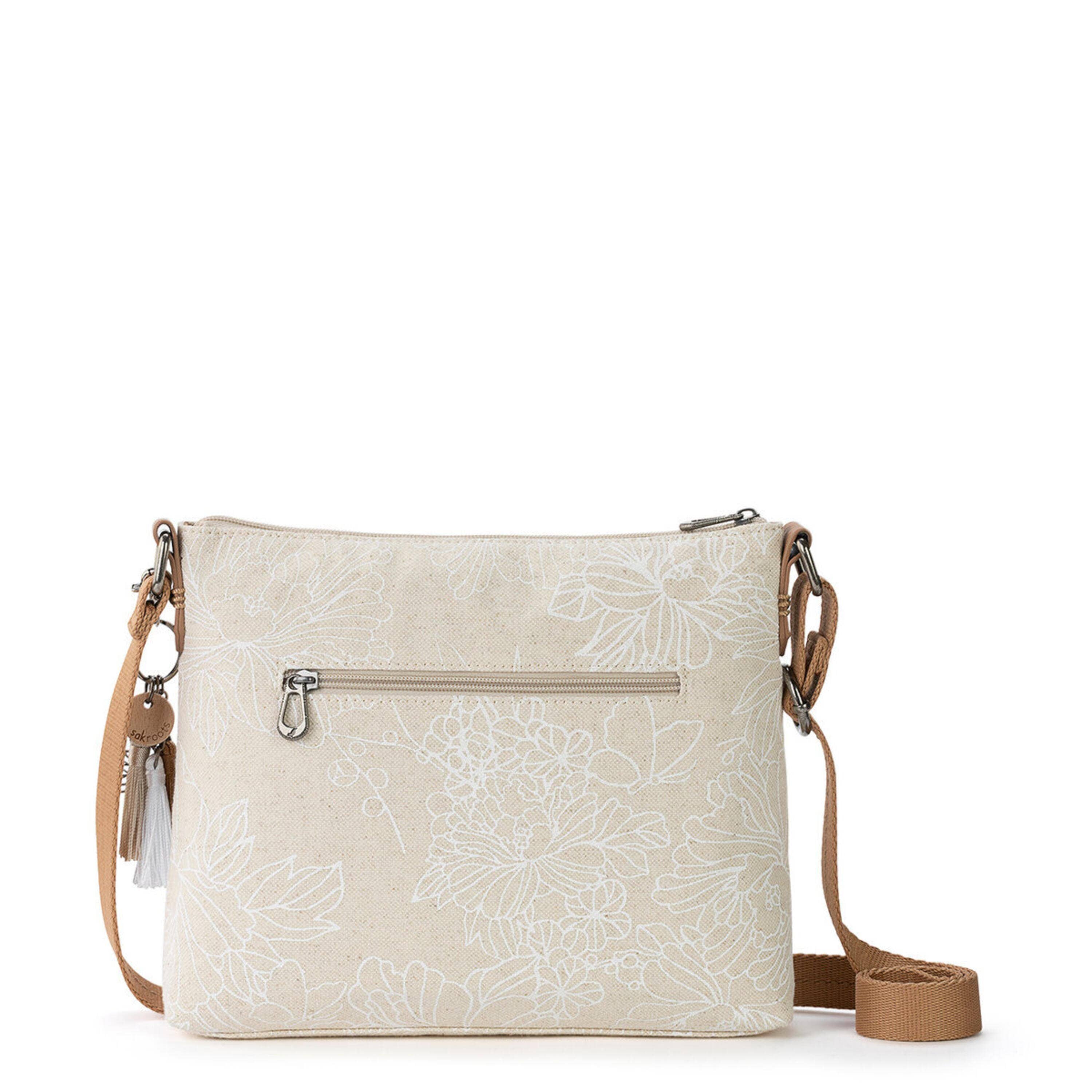 Basic Crossbody - Canvas - White Flower Blossom