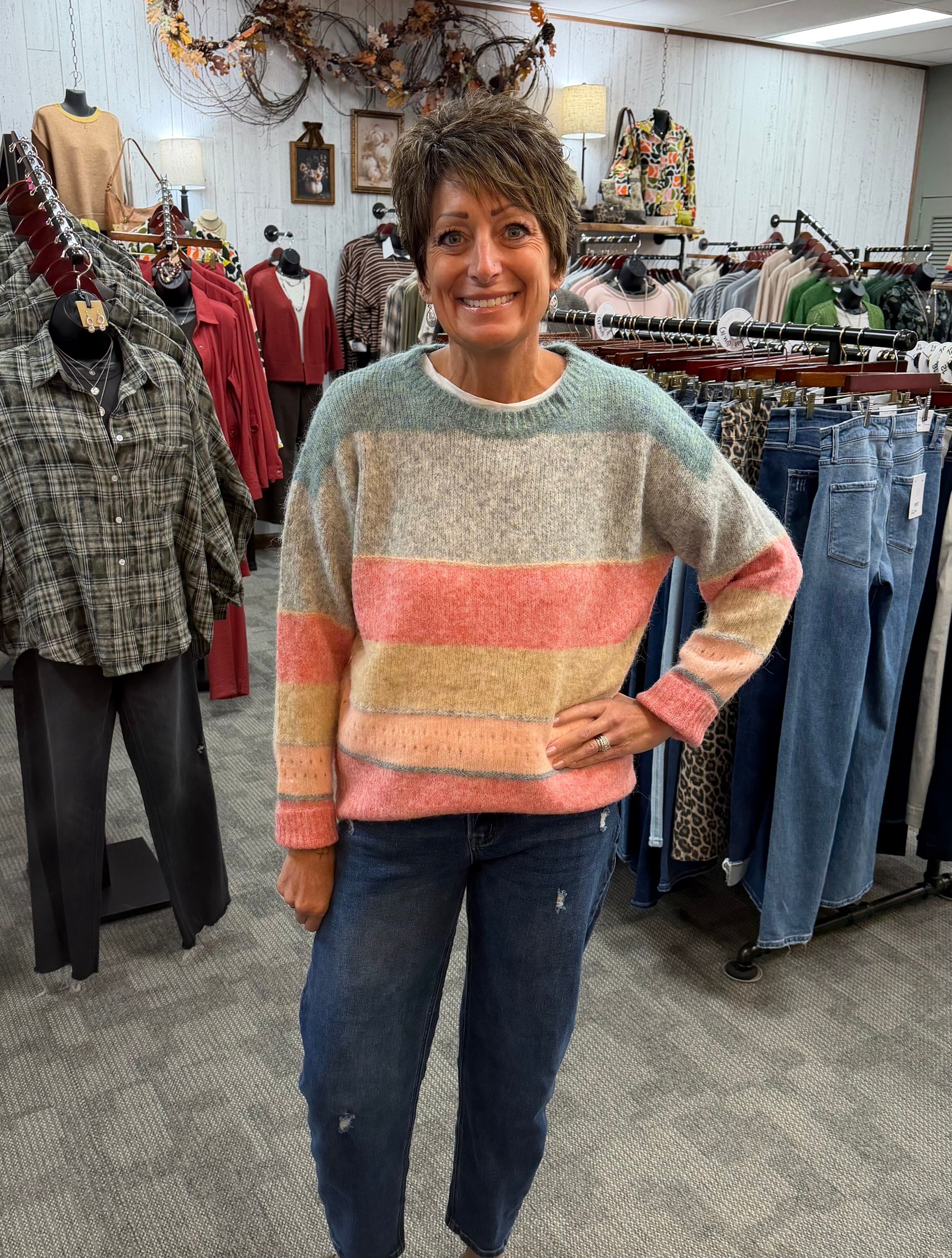 Multi Stripe Knit Tunic