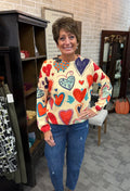Hearts Art Knit Top