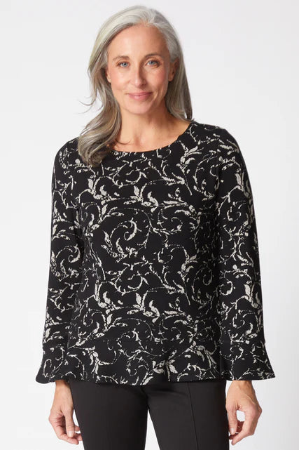 Habitat: Jacquard Scroll Peplum Top