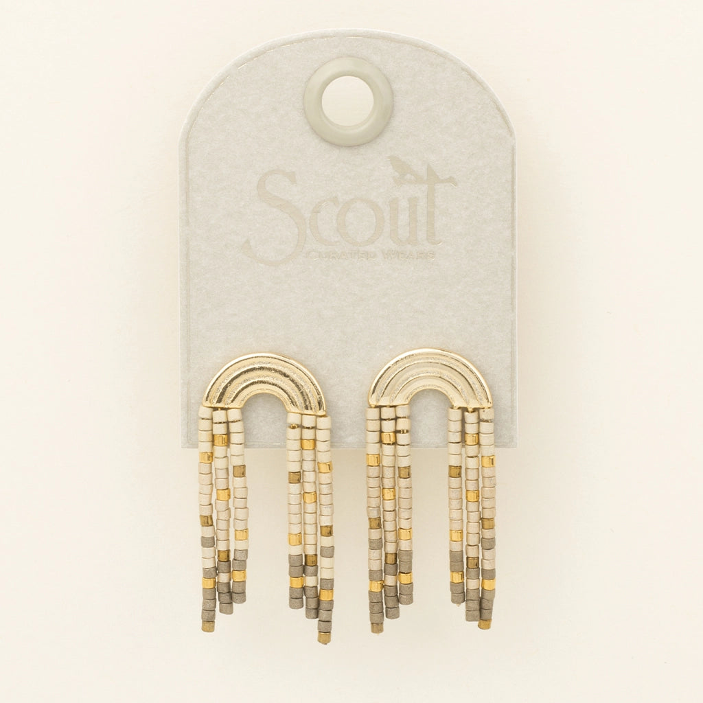 Scout: Chromacolor Miyuki Rainbow Fringe Earring - Pewter Multi/G