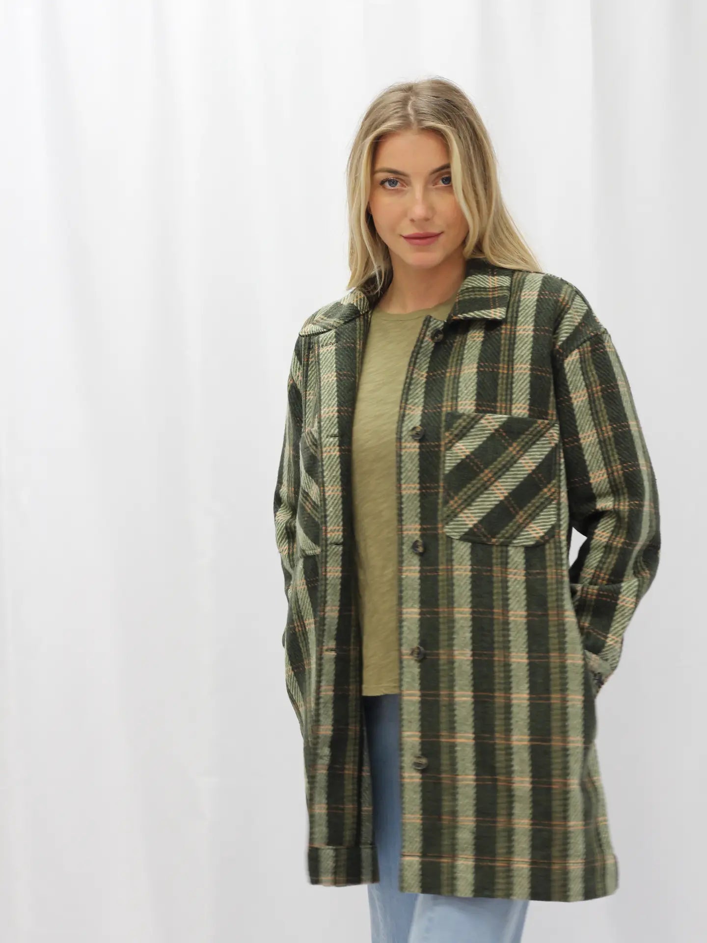 Given Kale: Rustic Plaid Olive Shacket