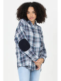 Angie: Plaid Button Shirt with Elbow Patches