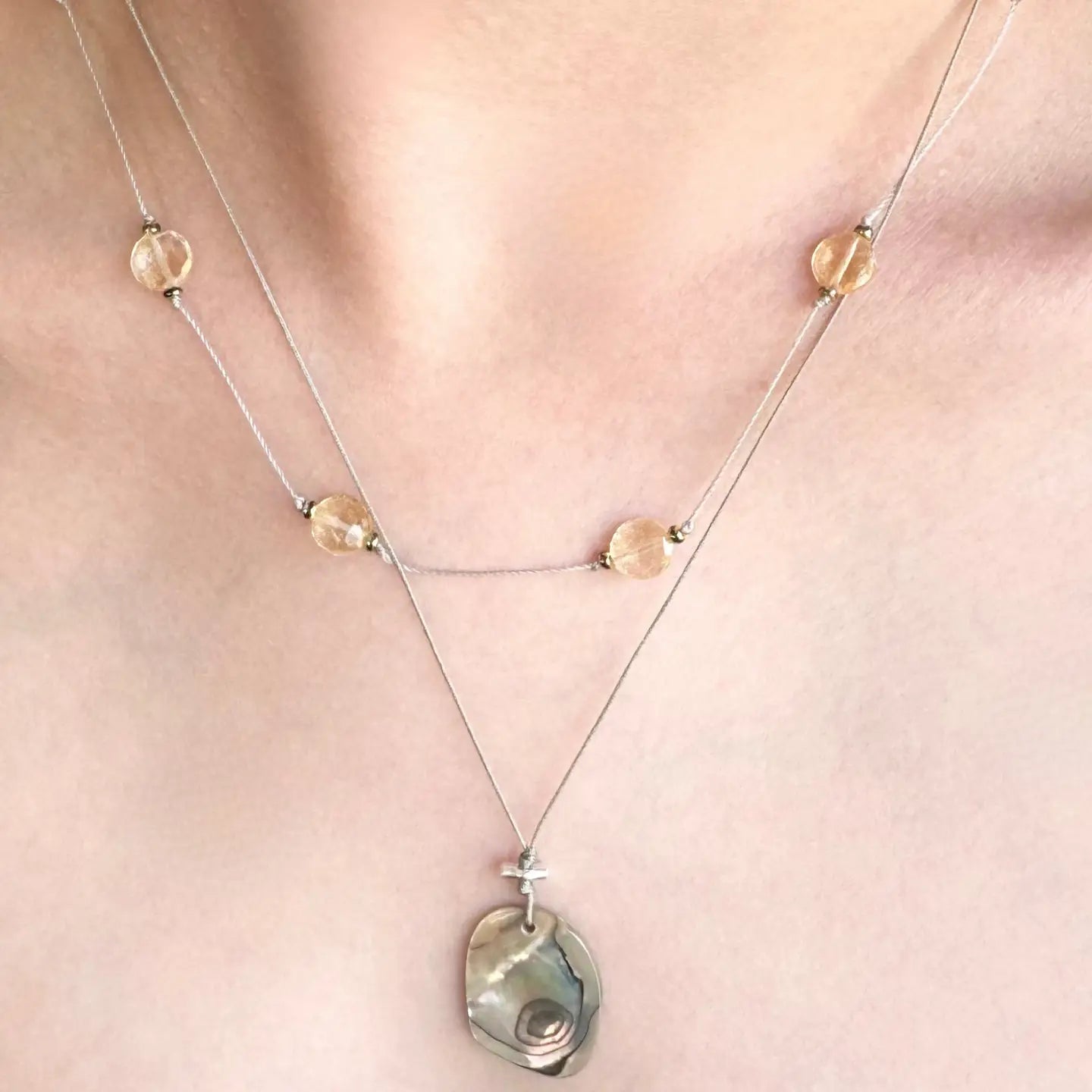Silver Sparrow: Citrine Coin Necklace