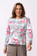Escape: Peruvian Cotton Fiji Floral Hi-Lo Scoop Neck Tee