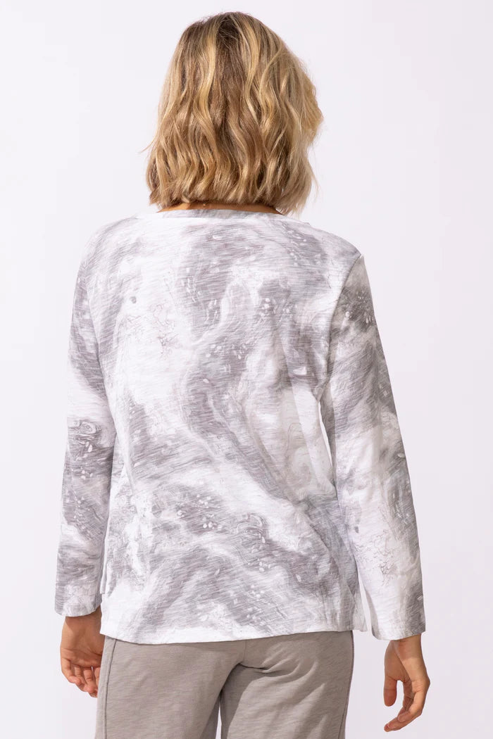Escape: Peruvian Cotton Ocean Marble Hi-Lo Tee
