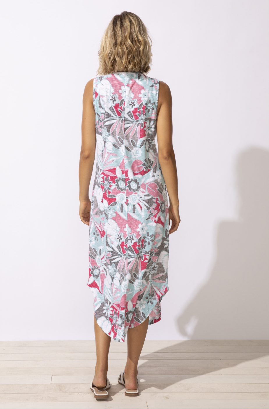 Escape: Fiji Floral Sleeveless Seamed Dress
