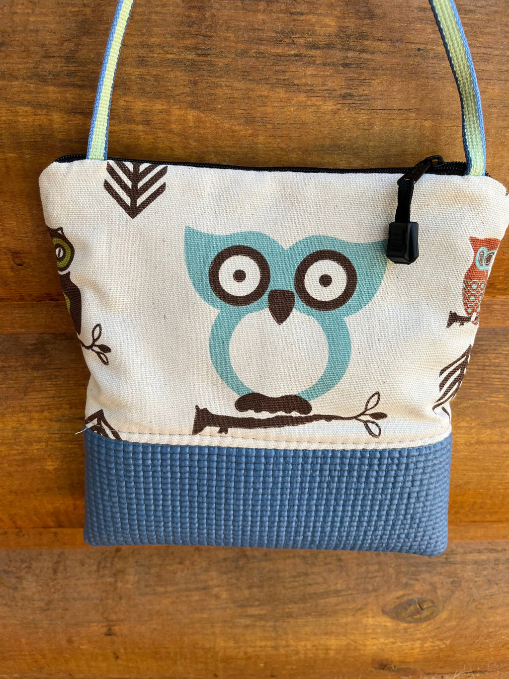 OlovesM: Stella Slate Blue Cross Body-Owl Print
