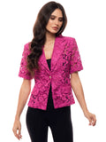 Adore:  Floral Lace Short Sleeve Blazer Jacket