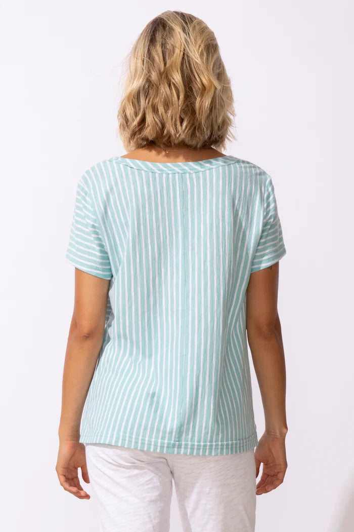 Escape: San Barb Stripe Seamed Tee