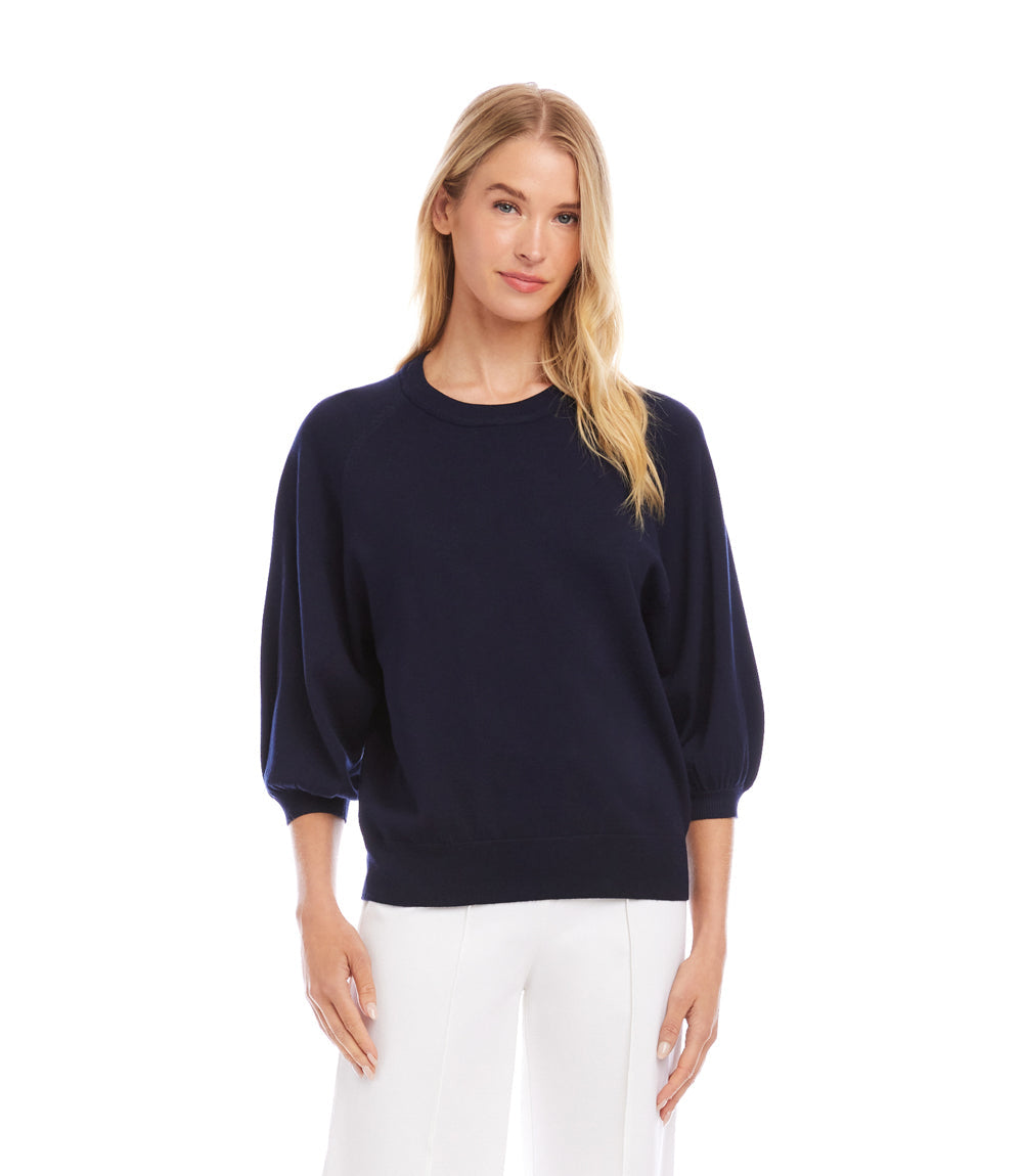 Karen Kane: 3/4 Puff Sleeve Raglan Sweater