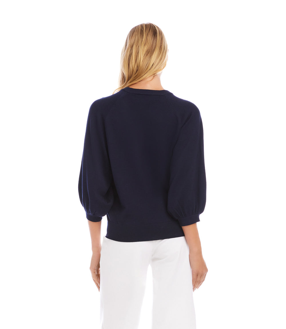 Karen Kane: 3/4 Puff Sleeve Raglan Sweater