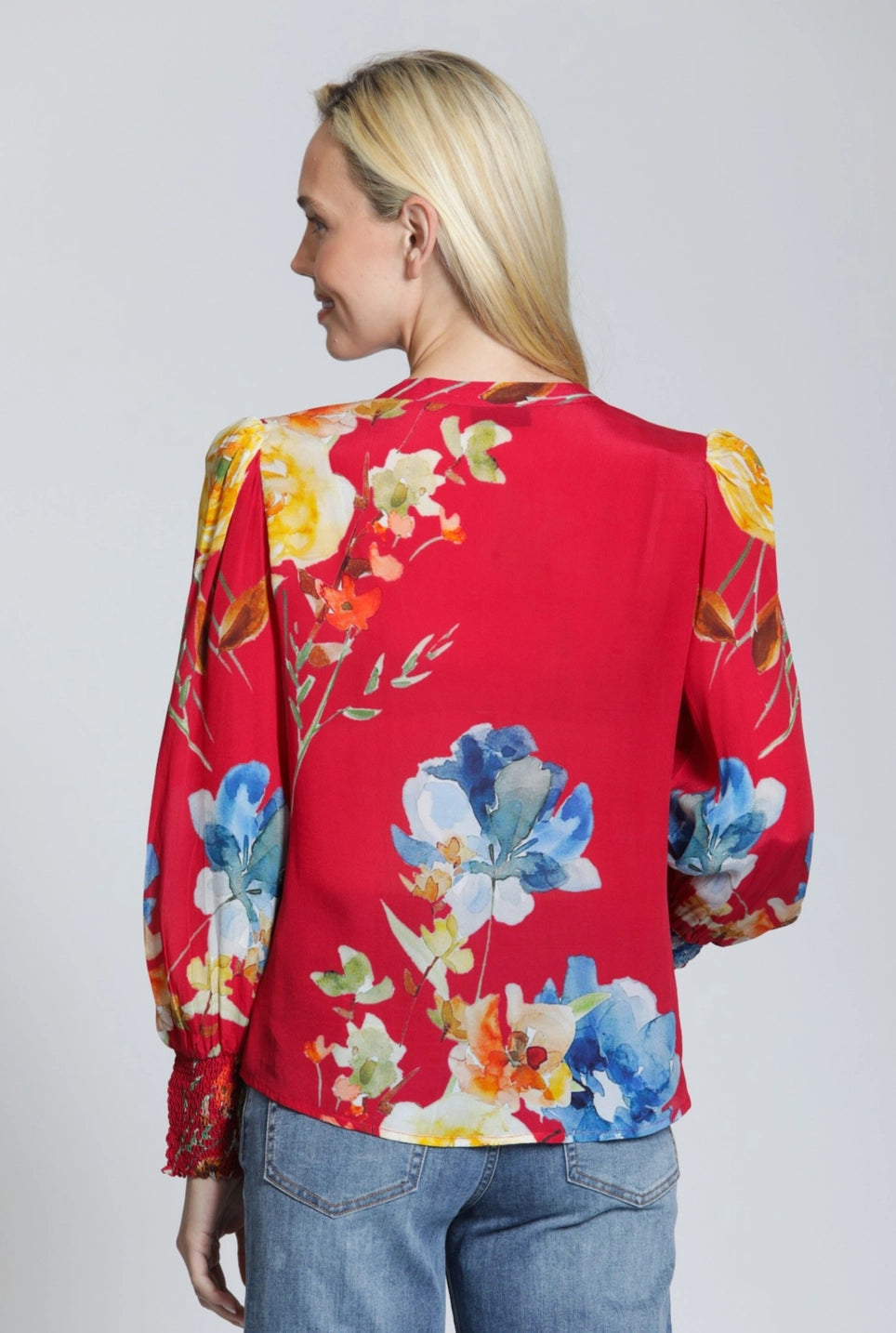 APNY: Split Neck Top W/Smocked Cuffs