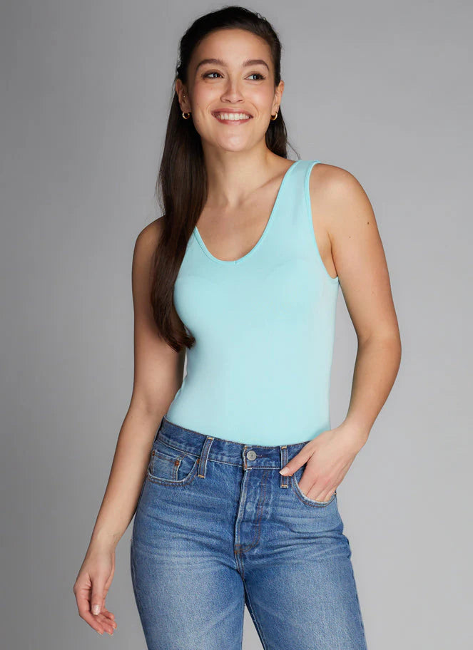 Bamboo Reversible Tank - Aqua