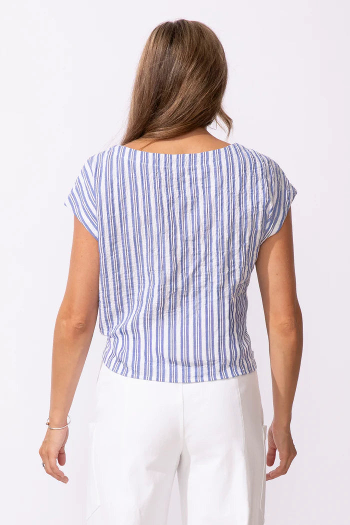 Escape: Seaport Stripe Tie Front Top