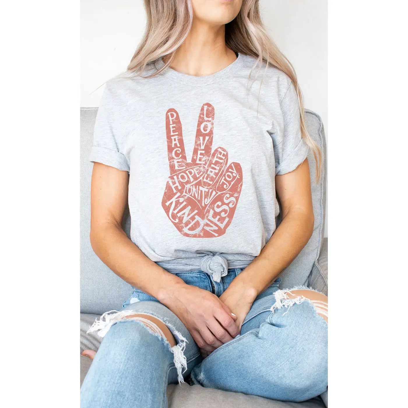 Retro Peace Love and Kindness Graphic Tee
