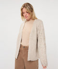 KNITTED CARDIGAN WITH FLORAL TEXTURE