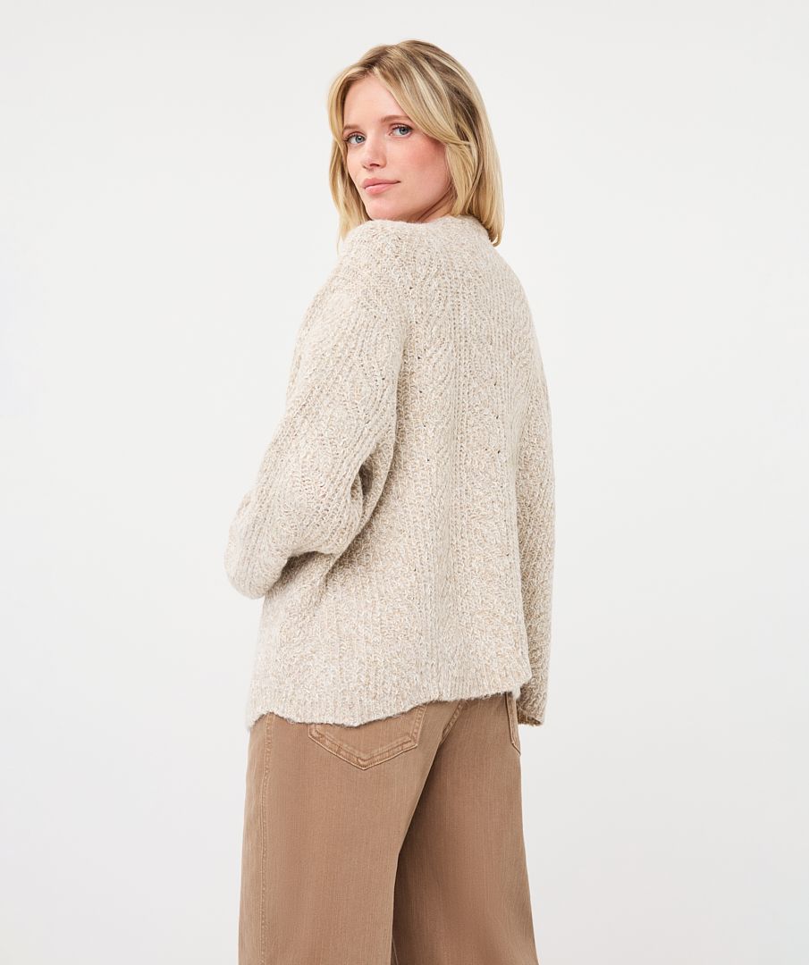 KNITTED CARDIGAN WITH FLORAL TEXTURE