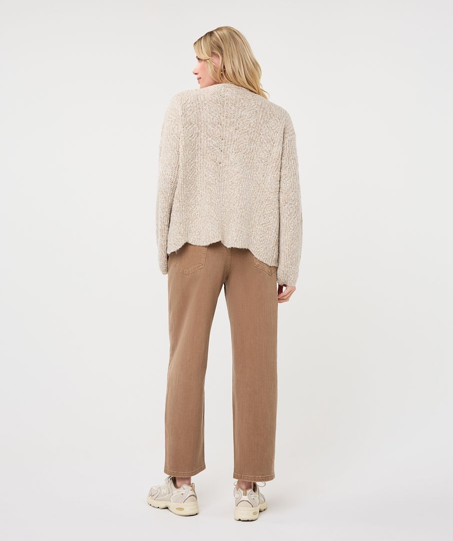 KNITTED CARDIGAN WITH FLORAL TEXTURE