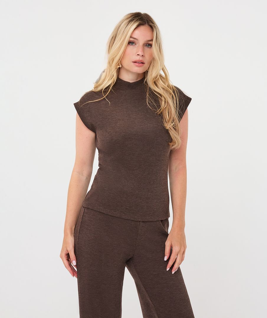 Knitted Top with Cap Sleeves