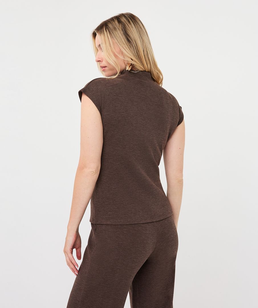 Knitted Top with Cap Sleeves