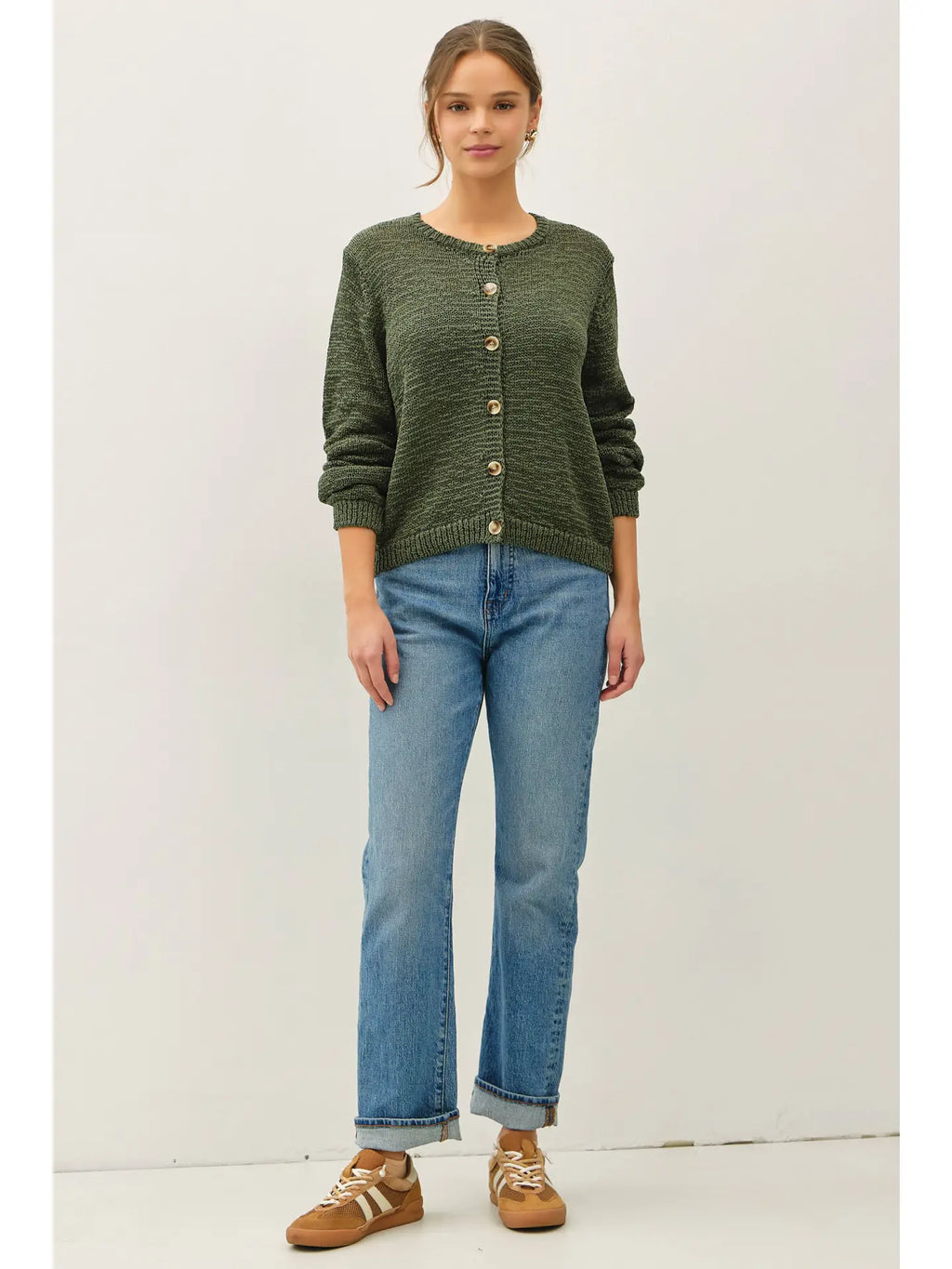 Volume Cuff Slubbed Cardigan
