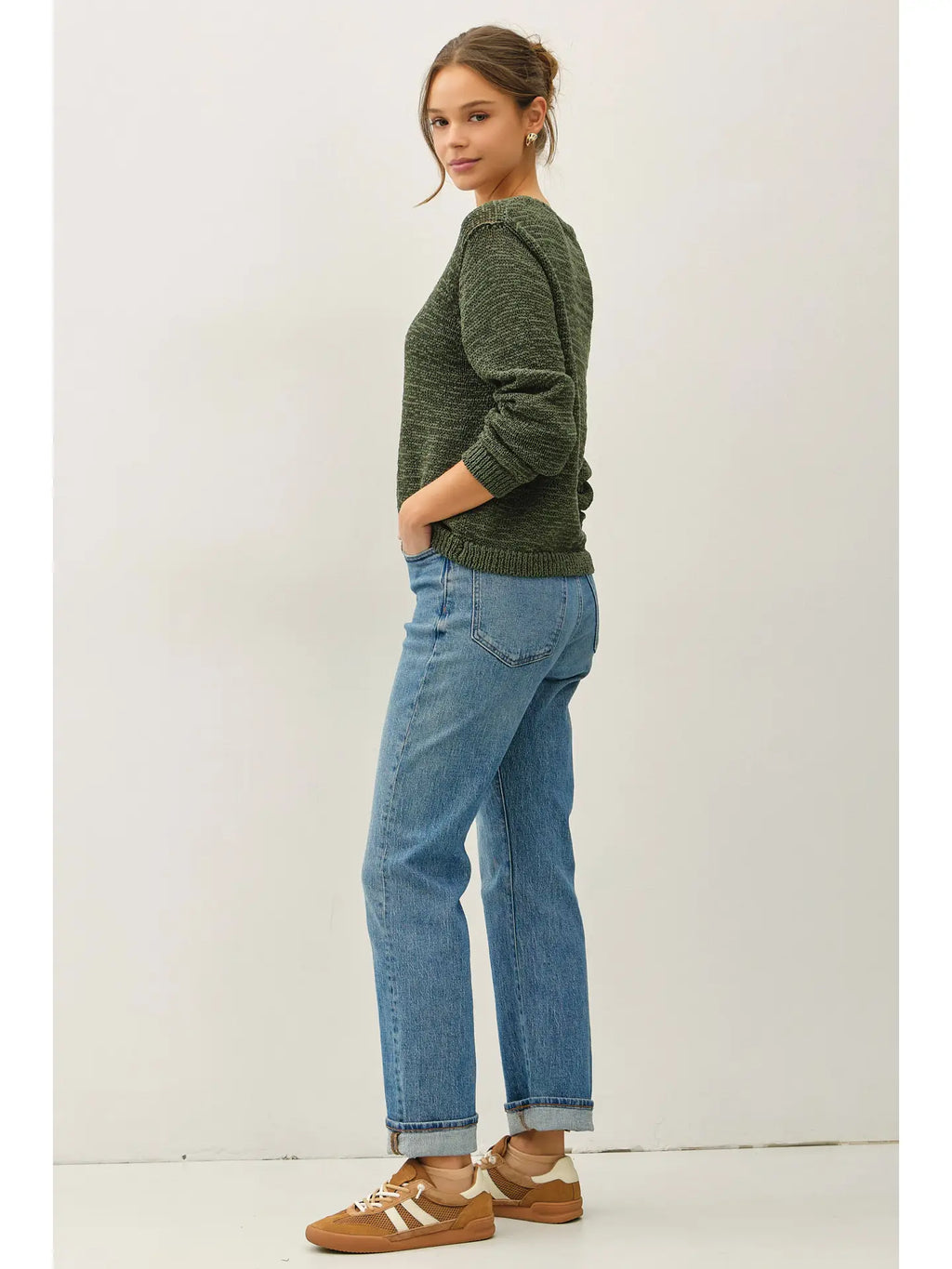Volume Cuff Slubbed Cardigan