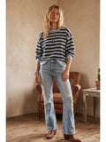 Oversized French Terry Striped Sweatshirt