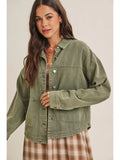 One of a Kind Washed Cotton Twill Utility Oversized Jacket