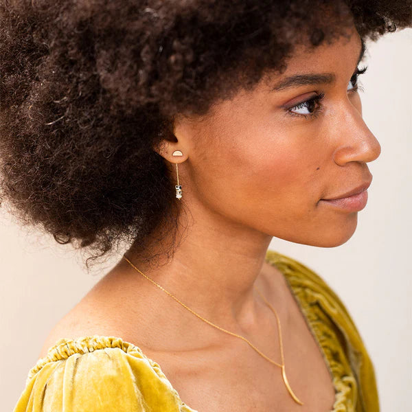 Scout: Stone Meteor Thread/Jacket Earring - Dalmatian Jasper/Gold