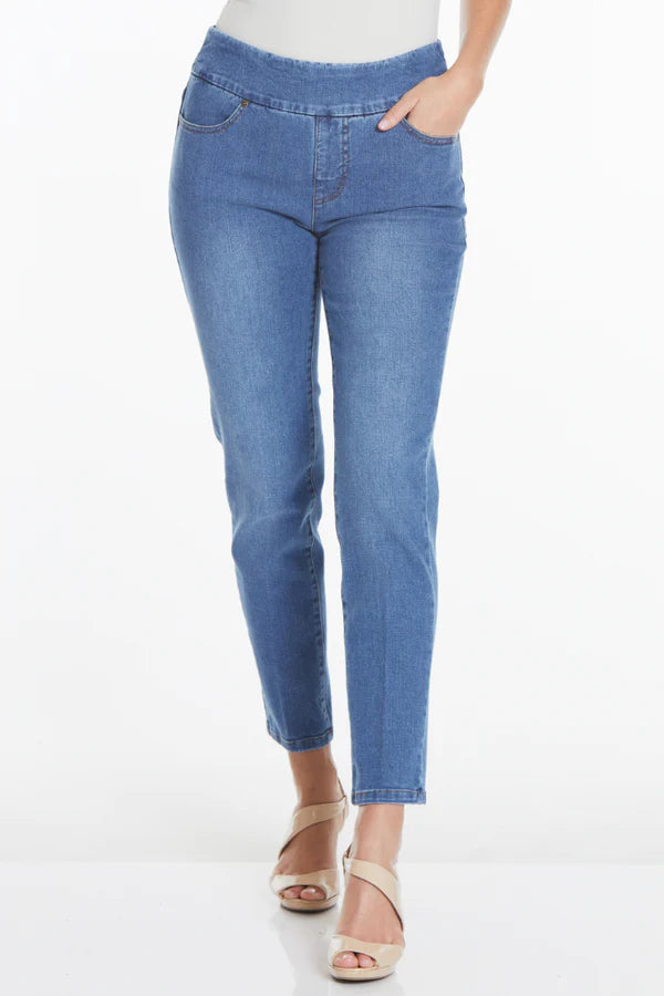 Slim Sation: Pull On Jeans for Women - Medium Indigo