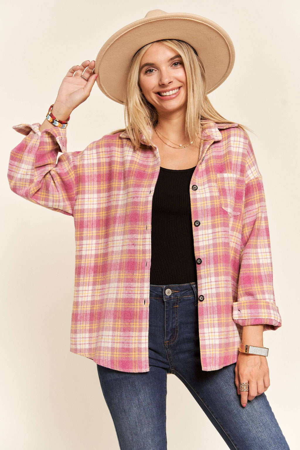 LONG SLEEVE PLAID BUTTON DOWN SHIRT