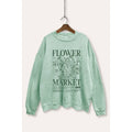 Flower Market Nature Graphic Mineral Wash Sweatshirt