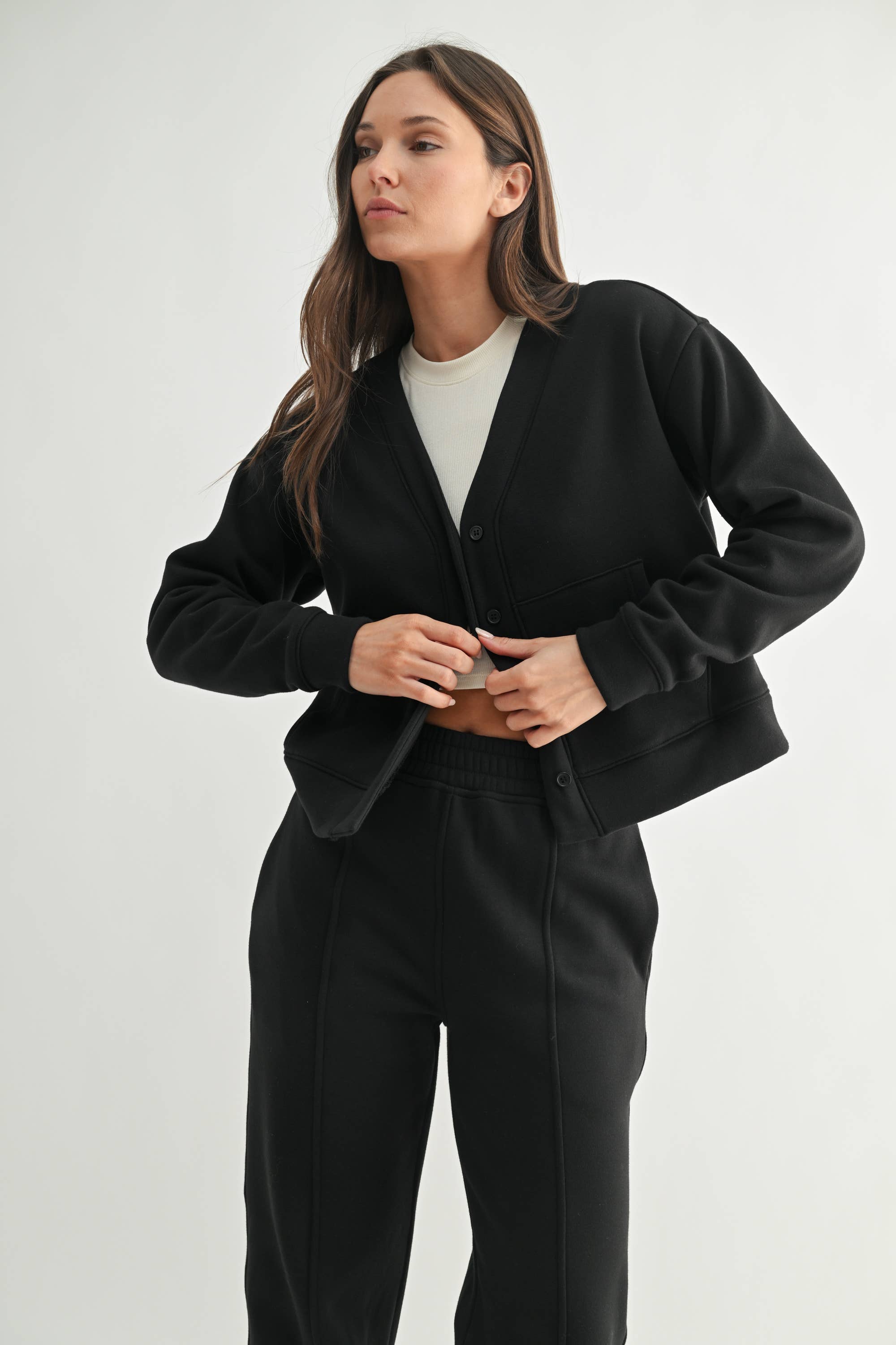 Brushed Interior Cardigan
